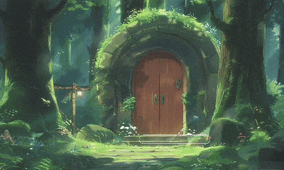 What would you do if you encountered a hidden door while exploring the forest?